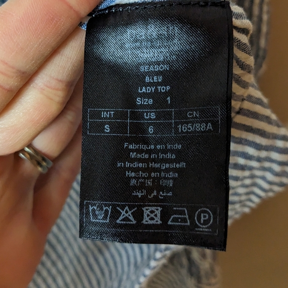 Ba&sh Season Stripe Blouse size 1 small - Picture 9 of 9
